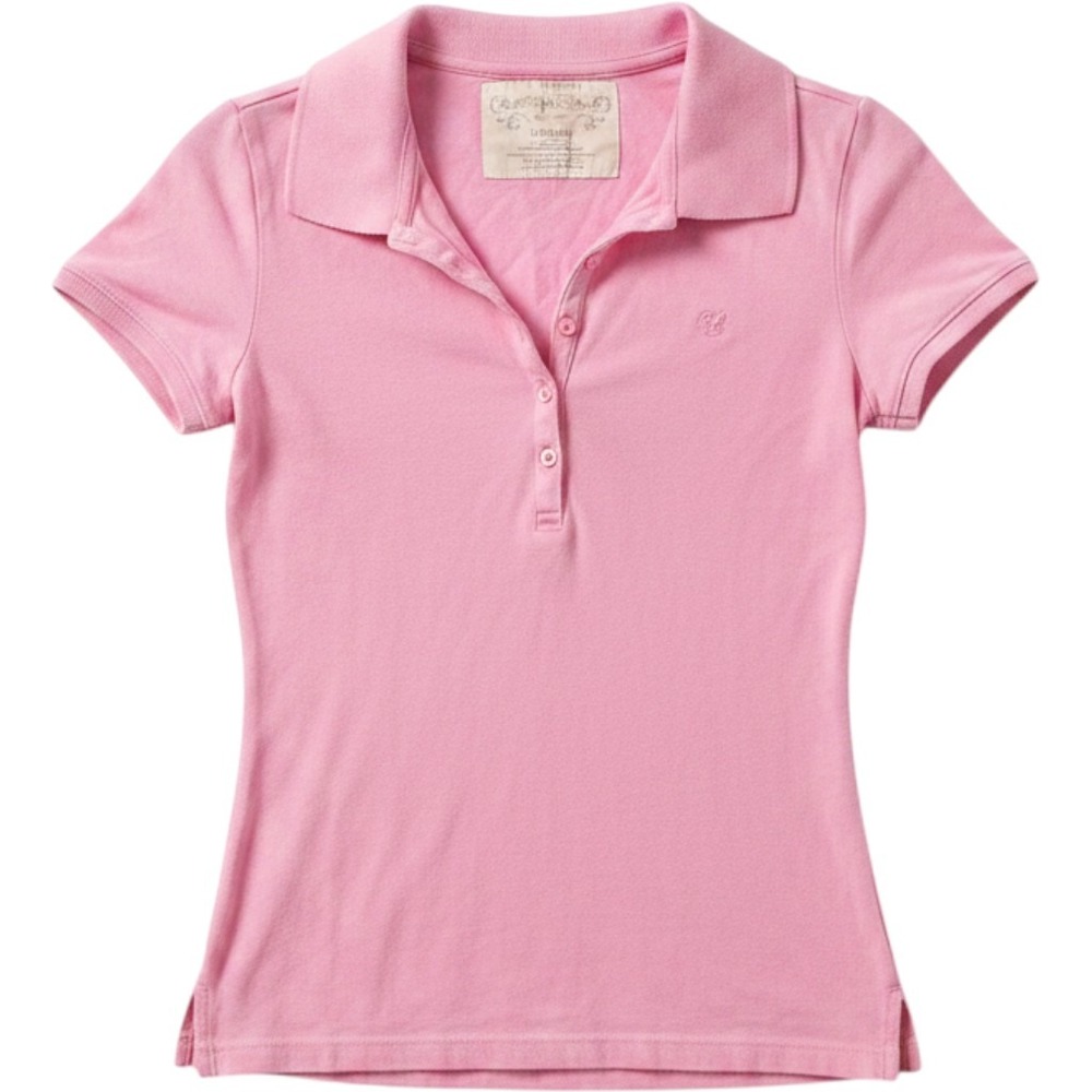 Aeropostale Pink Short Sleeve Polo Shirt Butterfly Logo Medium
